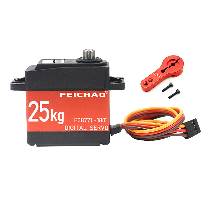 FEICHAO 25KG Digital Servo Robot Large Torque Metal Shell Servo Aluminum 25T Metal Servo Arm With Screws For RC Model