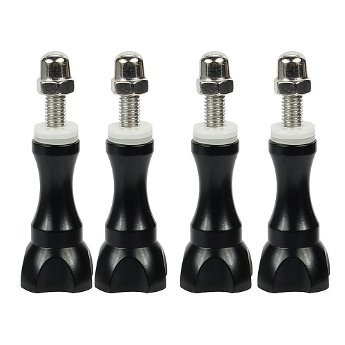 FEICHAO 4PCS Metal Long Screw with Nut Black for Gopro13 Full Range/XIAOYI/GitUp Sports Camera