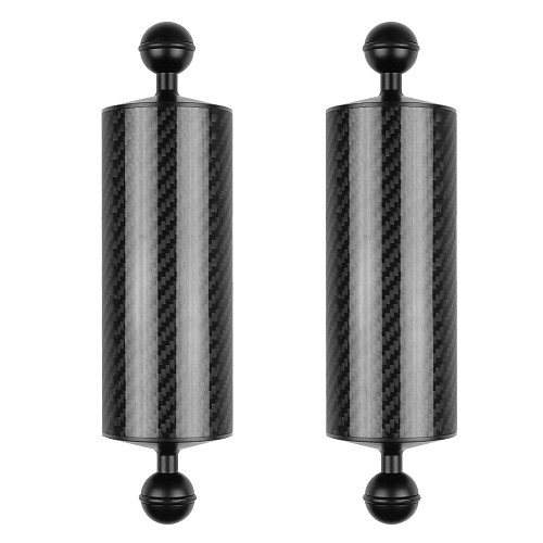BGNing 2PCS Carbon Fiber Float Buoyancy Aquatic Arm Dual Ball Floating Arm Extend Bracket Camera Underwater Diving Tray for Gopro
