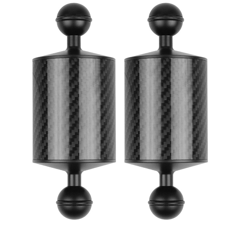 BGNing 2PCS Carbon Fiber Float Buoyancy Aquatic Arm Dual Ball Floating Arm Extend Bracket Camera Underwater Diving Tray for Gopro