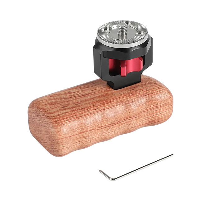 BGNing Rabbit Cage Wood Left Hand Handle with M6 Gear Connector For SLR Camera
