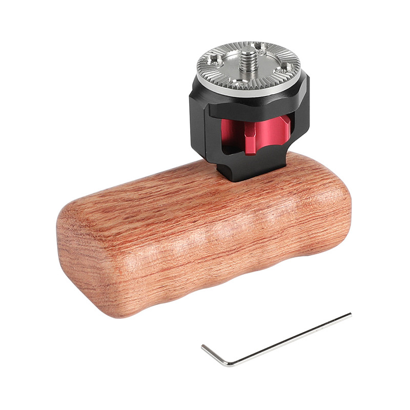 BGNing Rabbit Cage Wood Left Hand Handle with M6 Gear Connector For SLR Camera