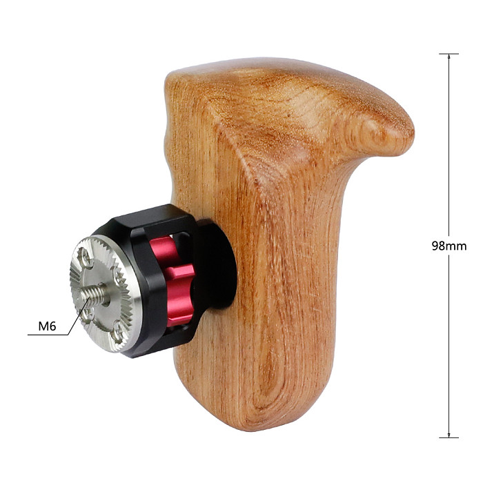 BGNing Rabbit Cage Wood Right Hand Handle with M6 Gear Connector For SLR Camera