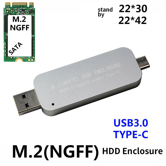 XT-XINTE USB3.0 A M.2 SSD USB Type-A Combo Type-C Box for NGFF OTG Mobile Phone Laptop Stand 2230 2242 HDD Mobile Drive Case
