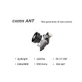 Caddx Ant Nano FPV Camera 1200TVL Global WDR with OSD 2g Ultra Light 1.8mm Lens 16:9 / 4:3 for FPV Racing Drone Aircraft Fixed Wing Aerial Photography