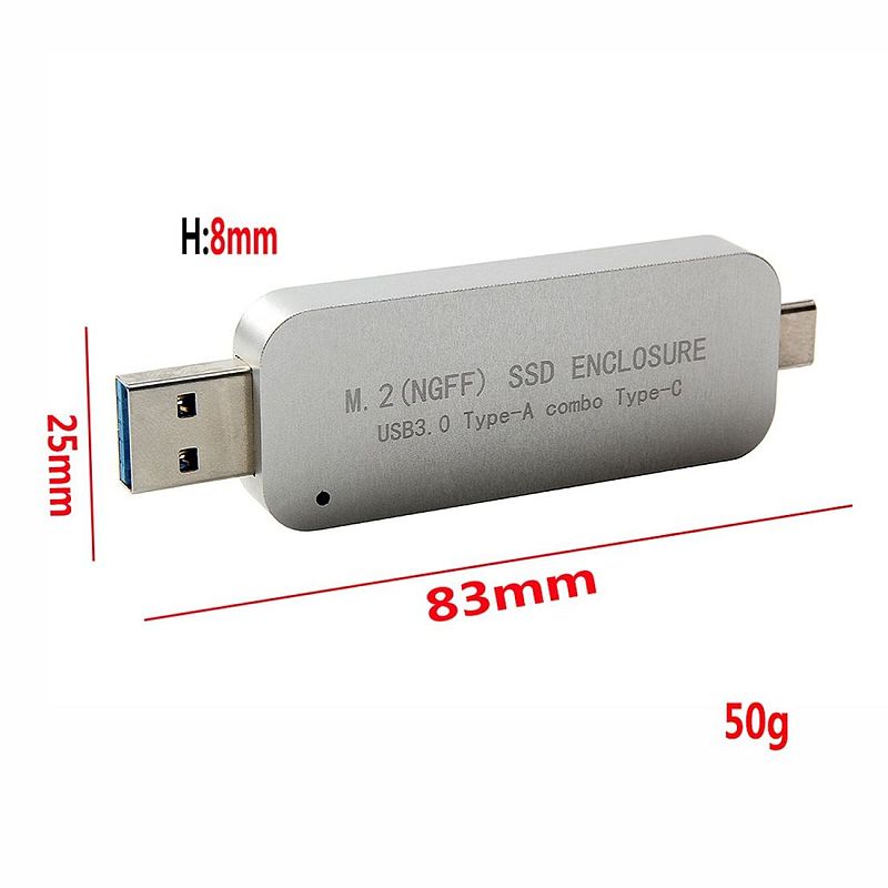 XT-XINTE USB3.0 A M.2 SSD USB Type-A Combo Type-C Box for NGFF OTG Mobile Phone Laptop Stand 2230 2242 HDD Mobile Drive Case
