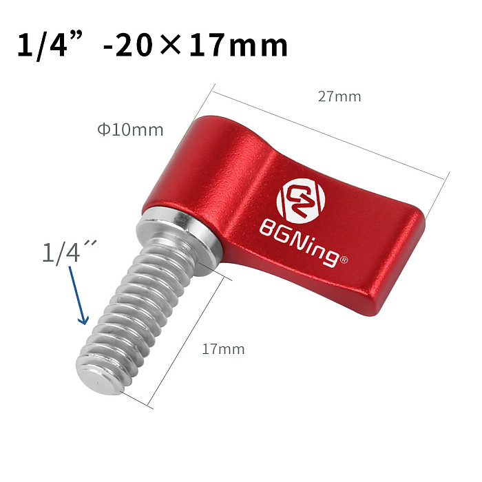 BGNing M4 M5 1/4inch Aluminum alloy Single/Double Wing 17mm Stainless Steel 304 Hand Screw For GoPro7/8/MAX GoPro Full Series/DJI/SLR Camera