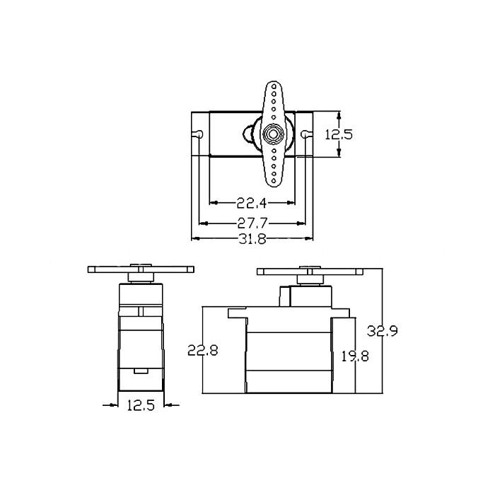 FEICHAO MG90S Metal Gear Servo 9g Mini Micro Servo for RC Car / Ship / Robot / Intelligent Toy / Education / DIY Manual Toys