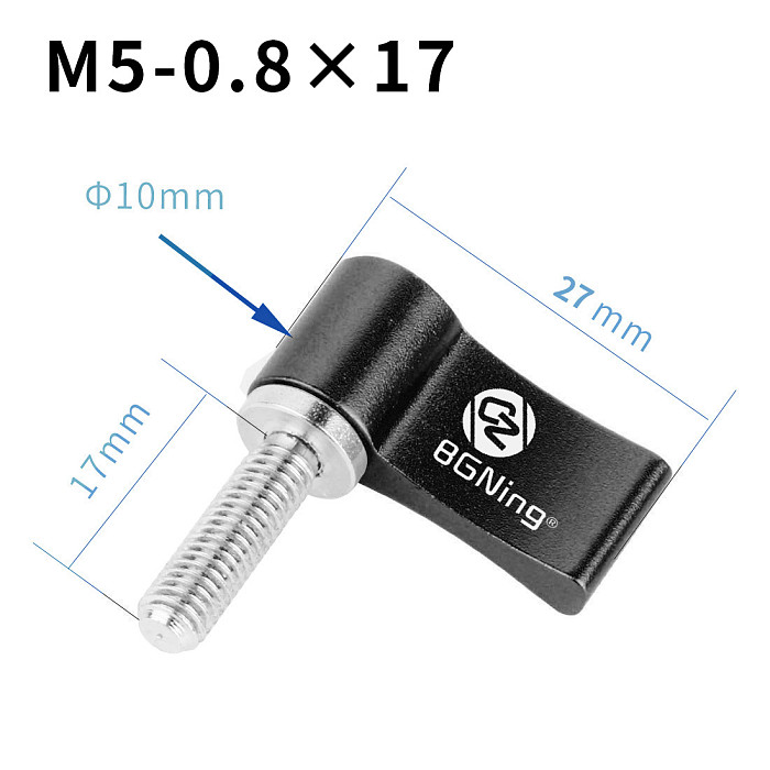 BGNing M4 M5 1/4inch Aluminum alloy Single/Double Wing 17mm Stainless Steel 304 Hand Screw For GoPro7/8/MAX GoPro Full Series/DJI/SLR Camera