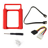 XT-XINTE 2.5 inch to 3.5 inch single hard disk bracket red plastic bracket + sata data cable + 4pin power cable