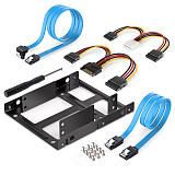 XT-XINTE SSD hard disk bracket Dual Bracket 2.5 to 3.5 SSD Mounting Kit with 4pin interface power cord + sata data cable