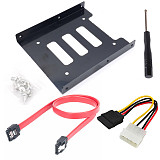 XT-XINTE Alloy hard disk bracket 2.5 to 3.5 SSD Mounting Kit with 4pin interface power cord + sata data cable