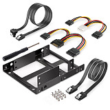 XT-XINTE SSD hard disk bracket Dual Bracket 2.5 to 3.5 SSD Mounting Kit with 4pin interface power cord + sata data cable