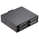 XT-XINTE 4 x 2.5 SATA Removable Tray Hot Swap HDD SSD optical Mobile Rack for 5.25  Optical Drive Bay support 7 - 15mm drives with lock