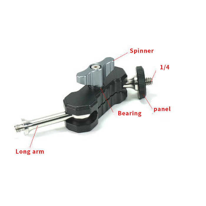 BGNing Metal Multi-Function Dual Ball Head Magic Arm Mount Adapter with 1/4'' Screw for DSLR Camera Monitors Microphone 5KG Load