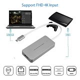 XT-XINTE HDMI to Type C USB3.0 1080P Video Capture Card Grabber Phone PS3 PS4 Game Live Streaming for Macbook Mac Windows Win10 +4K Cable