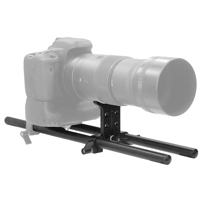BGNING 15mm Follow Focus Rig Cage Rod Rail System with Dual Rod Clamp Baseplate for Camera Camcorder Photo Studio Accessories