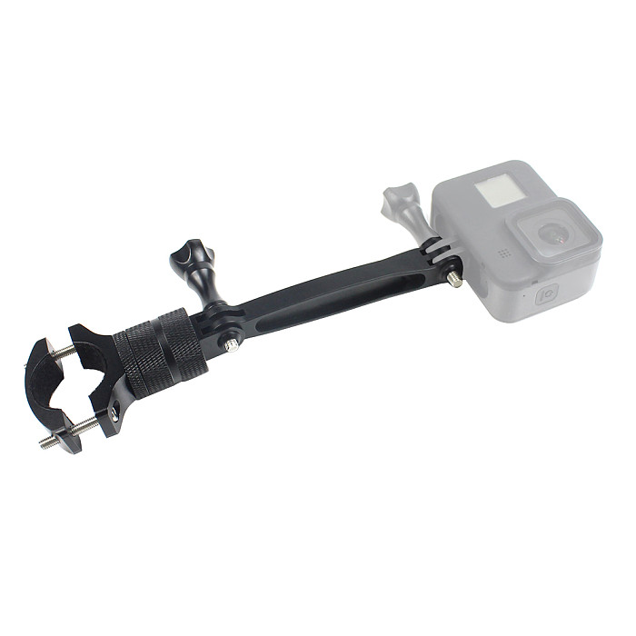 BGNing Aluminum Alloy Bicycle Clip 360° Rotating Clamp 108mm Extension Bracket for GoPro 7 / 8 / Max Action Camera​