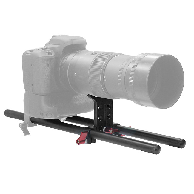 BGNING 15mm Follow Focus Rig Cage Rod Rail System with Dual Rod Clamp Baseplate for Camera Camcorder Photo Studio Accessories