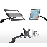 XT-XINTE Aluminum Alloy 3 in 1 Aluminum alloy Adjustable Portable Bracket For Monitor laptop Notebook Computer mobile phone tablet Stand