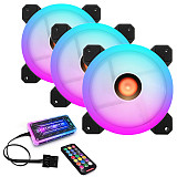 COOLMOON Sunshine 120mm RGB Computer Case PC Cooling Fan with IR Controller Quiet Adjustable Colorful Cooling Cooler Computer Cooler RGB CPU Case Fan