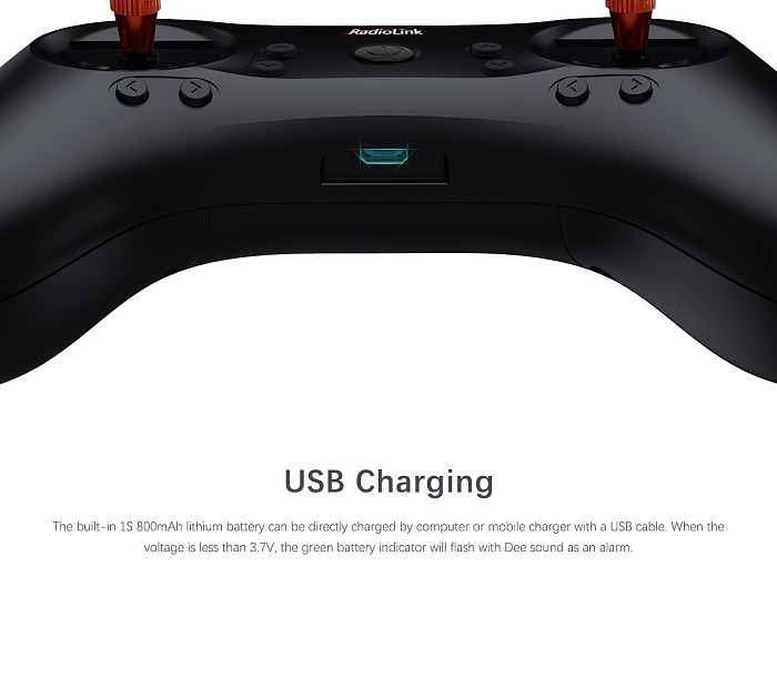 RadioLink 8 Channels Mini Handle Remote Control 1200KHz Supported Receiver R8EF,R8FM,R7FG,R7F,R6FG,R6F With 3D Printing TPU Protect Remote Control Rocker