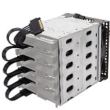 XT-XINTE 5x 3.5  HDD Hard Drive Cage Rack SAS SATA Hard Drive Disk Tray Caddy with Fan Space for Computer Accessories