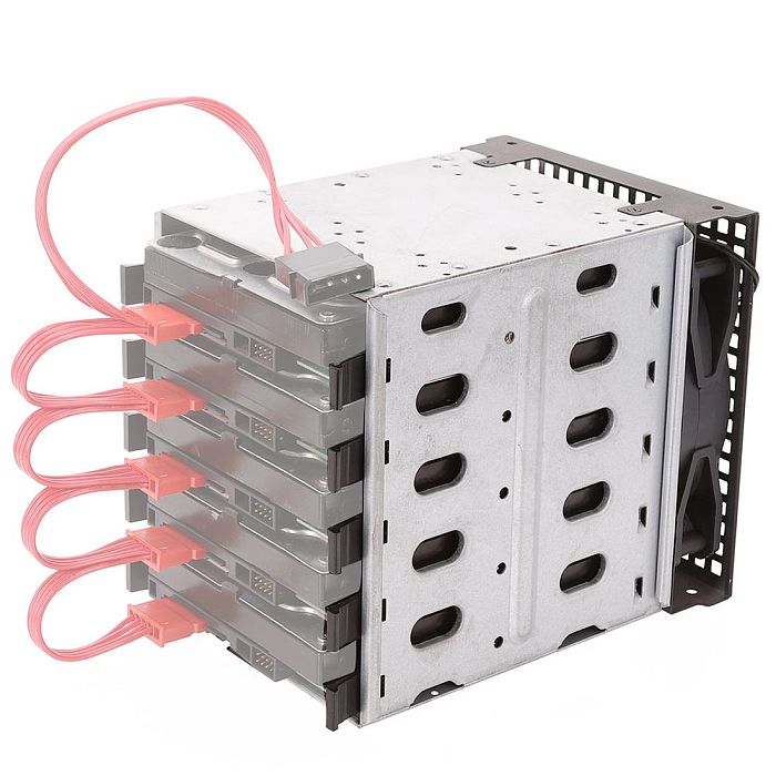 XT-XINTE 5x 3.5  HDD Hard Drive Cage Rack SAS SATA Hard Drive Disk Tray Caddy with Fan Space for Computer Accessories