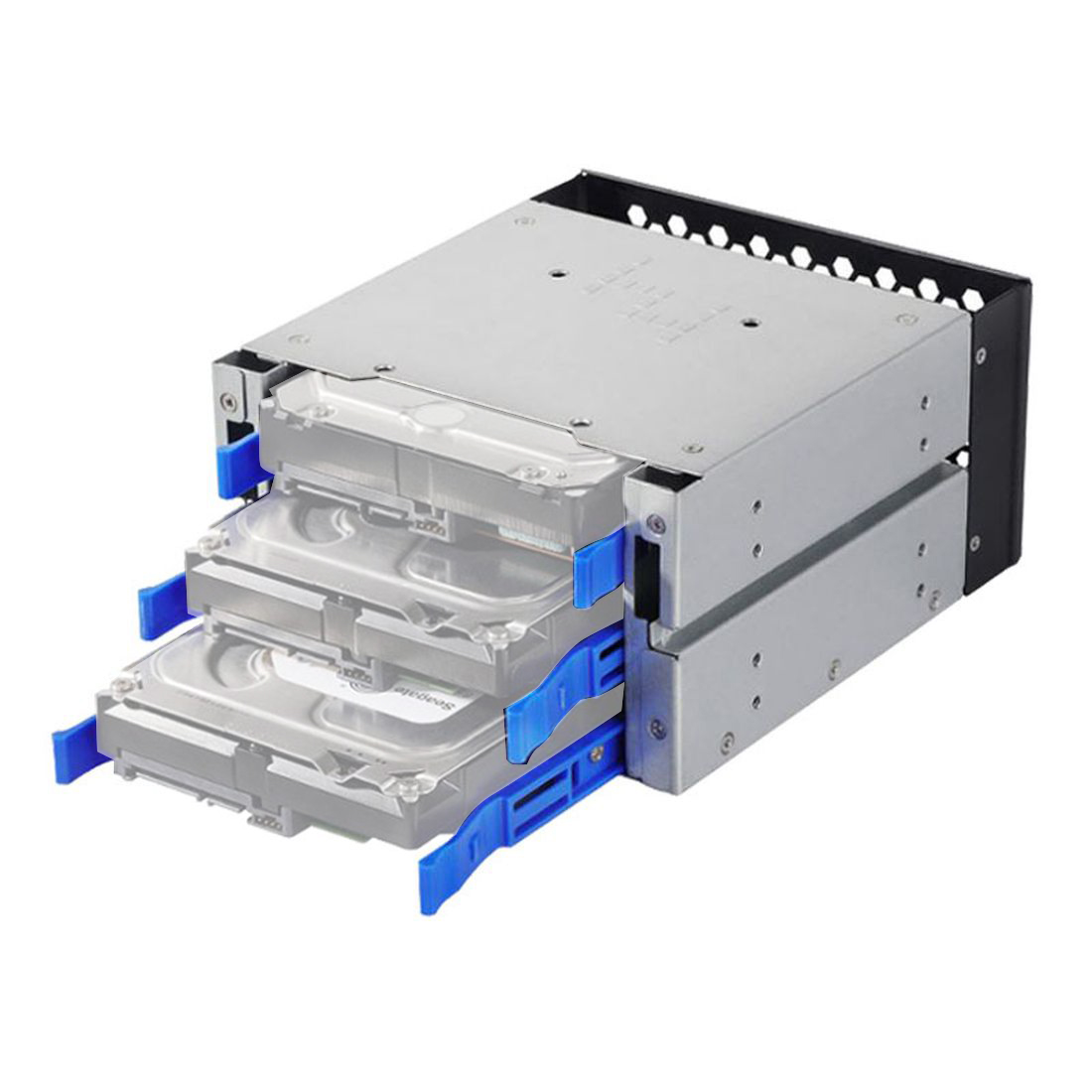 4-Bay Hard Drive Cage - Converts 3 Optical Bays To 3.5" SAS/SATA HDD Storage Rack