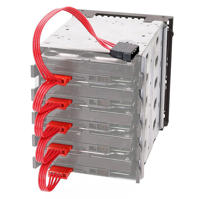 XT-XINTE 5x 3.5  HDD Hard Drive Cage Rack SAS SATA Hard Drive Disk Tray Caddy with Fan Space for Computer Accessories