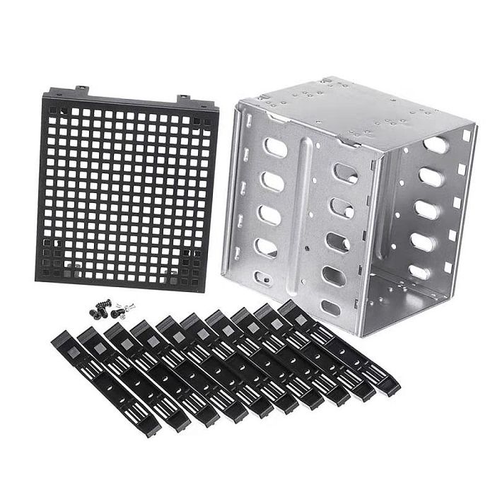 XT-XINTE 5x 3.5  HDD Hard Drive Cage Rack SAS SATA Hard Drive Disk Tray Caddy with Fan Space for Computer Accessories