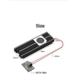 XT-XINTE M.2 Solid State Hard Disk Turbofan Heatsink Heat Radiator Cooling with Sata 15pin Connector for M2 NVME SATA 2280 SSD