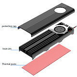 XT-XINTE M.2 Solid State Hard Disk XT-XINTE Colorful LED Turbofan Heatsink Heat Radiator Cooling with Sata 15pin Connector Silicon Thermal Pads