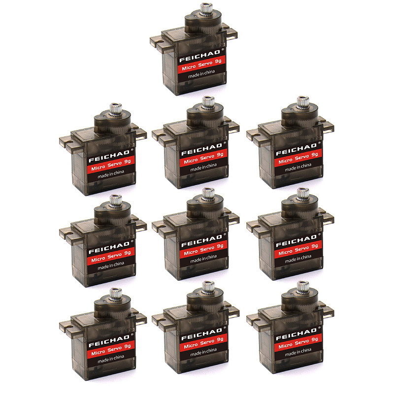 FEICHAO 10PCS FEICHAO Mini SG90 9g Micro Servo for RC Helicopter Airplane Car Boat MG90S Metal/SG90 Plastic Gear Micro Servo Optional