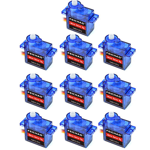 FEICHAO 10PCS FEICHAO Mini SG90 9g Micro Servo for RC Helicopter Airplane Car Boat MG90S Metal/SG90 Plastic Gear Micro Servo Optional
