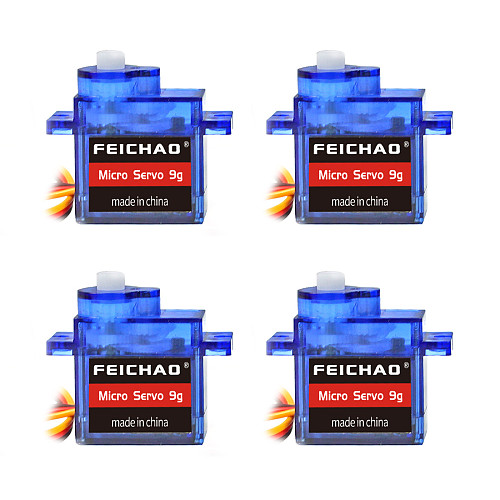 FEICHAO 4PCS FEICHAO Classic Servos 9g SG90 MG90S For RC Planes Fixed Wing Aircraft Model Telecontrol Aircraft Parts Toy Motors