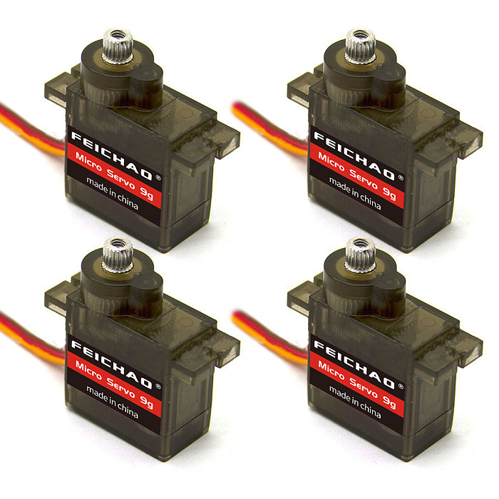 FEICHAO 4PCS FEICHAO Classic Servos 9g SG90 MG90S For RC Planes Fixed Wing Aircraft Model Telecontrol Aircraft Parts Toy Motors