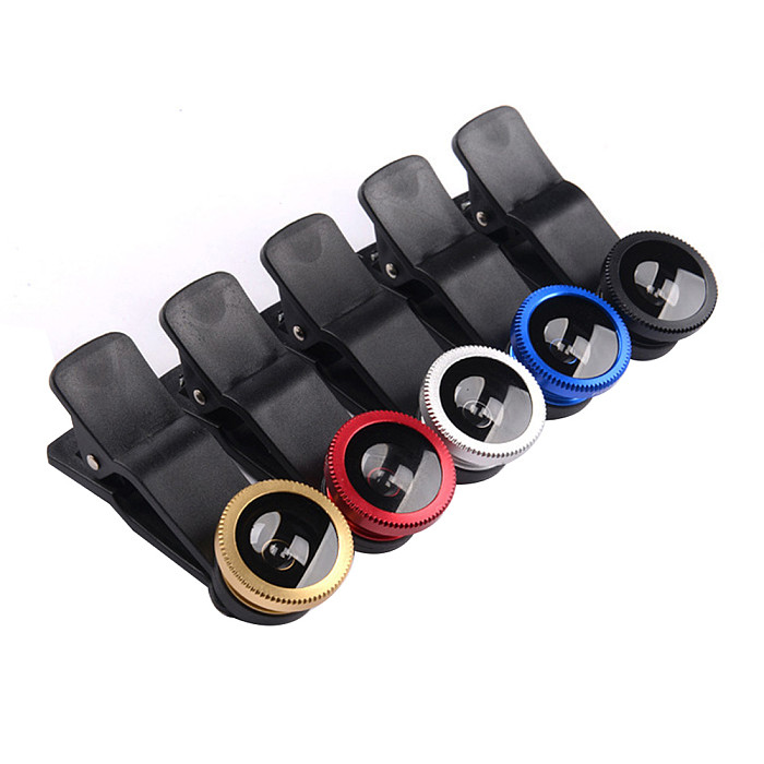 FEICHAO 3-in-1 Wide Angle Macro Fisheye Lens Camera Kits Mobile Phone Fish Eye Lenses with Clip for All Cell Phones