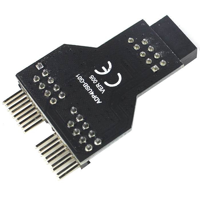 XT-XINTE 9 Pin USB Header Female 1 to 2 Male Board 9-Pin USB HUB USB 2.0 9 pin Connector Adapter for RGB Splitter With 30cm 60cm Cable
