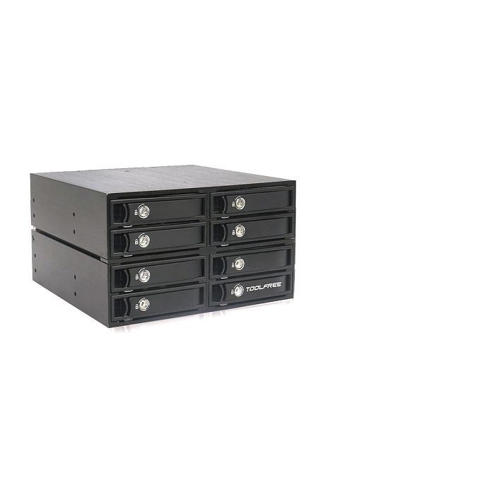 TOOLFREE 2.5 inch 8-Bay MiniSAS SFF-8087/8643 12Gbps 6Gbps Portable Hard Drive Enclosure Extraction Box For PC Laptop Computer