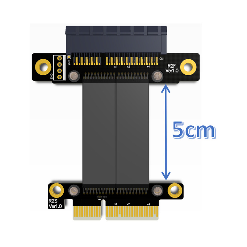 2pcs 5cm R22SF PCIe 3.0 x4 Male to Female Extension Cable PCI Express Gen3 Motherboard Graphics Extender Conversion Riser Card