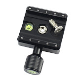 BGNING Adapter Plate Square Clamp with Gradienter for Quick Release Plate for Tripod Ball Head