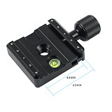 BGNING Adapter Plate Square Clamp with Gradienter for Quick Release Plate for Tripod Ball Head