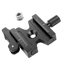 Double Lock 3/8  Quick Release Plate Adjustable Lever Knob 1/4 to 3/8 Screw Nut for Arca Swiss RRS Wimberley Tripod Ball Head