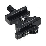 Double Lock 3/8  Quick Release Plate Adjustable Lever Knob 1/4 to 3/8 Screw Nut for Arca Swiss RRS Wimberley Tripod Ball Head
