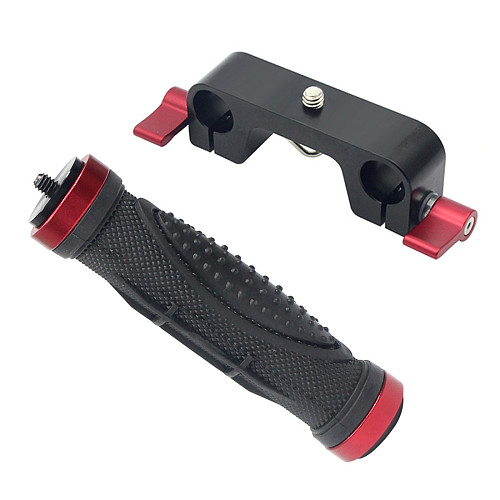 Camera Cage Handle Grip Mount Lifting Holder With 15mm Rail Dual Rod Clamp Mount 1/4 -20 Thread Knob Screw for 5D2 GH4 DSLR