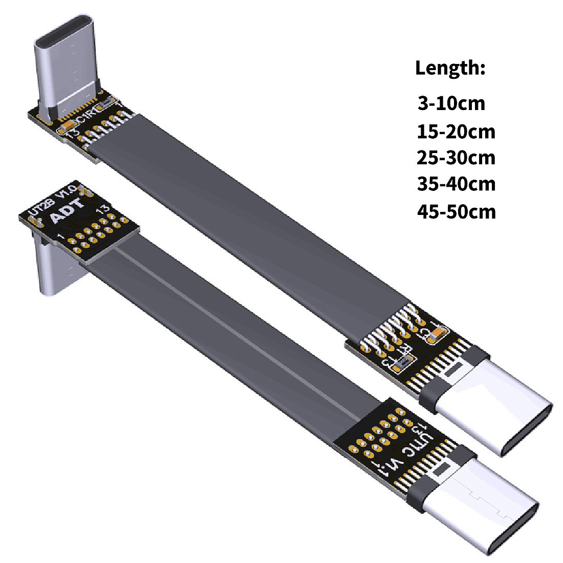 ADTLink USB 3.1 Type C To Type C Extension Cable Shield FPV FPC Ribbon