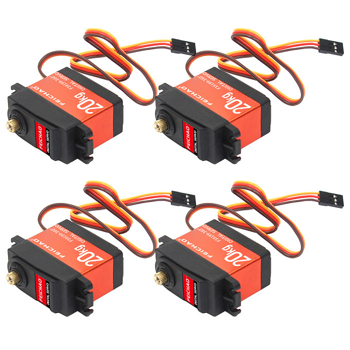 Feichao Waterproof Servo 20kg Coreless Servo 180 270 360 Degree Large Torque Digital Aluminium Metal Gears 25T Arm For Helicopter Car