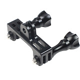 FEICHAO Aluminum Alloy Double-head LED lamp Bracket Two-way Adapter With L wrench Fixing screw For GoPro7/8/max/DJI Sports Camera Accessories