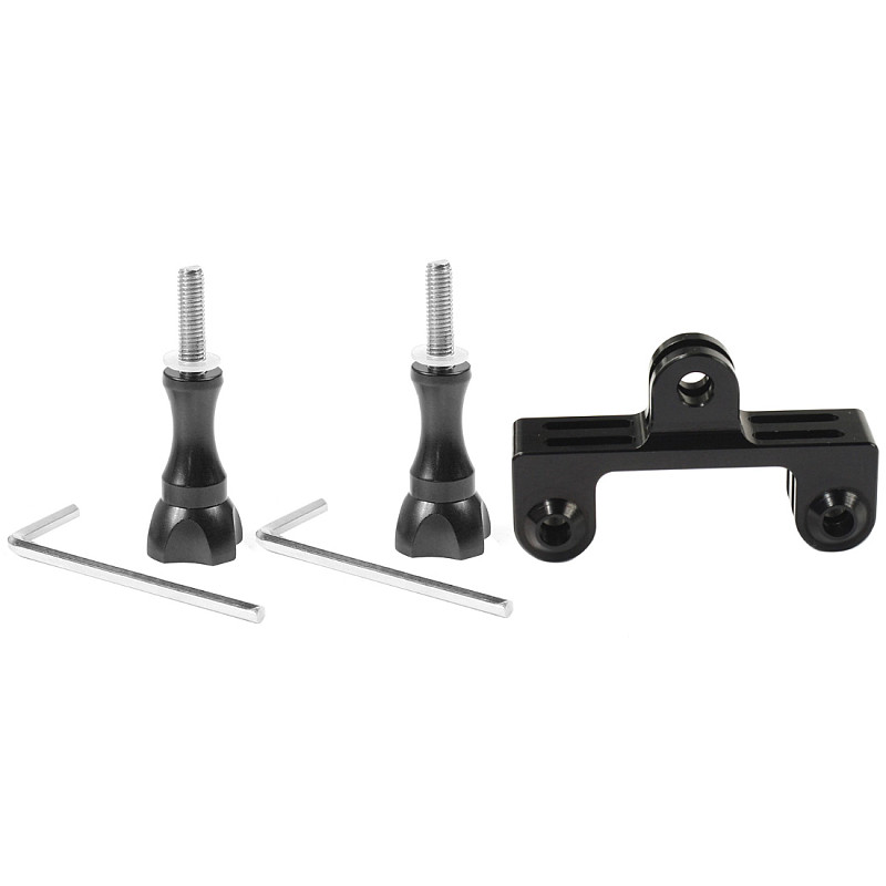 FEICHAO Aluminum Alloy Double-head LED lamp Bracket Two-way Adapter With L wrench Fixing screw For GoPro7/8/max/DJI Sports Camera Accessories